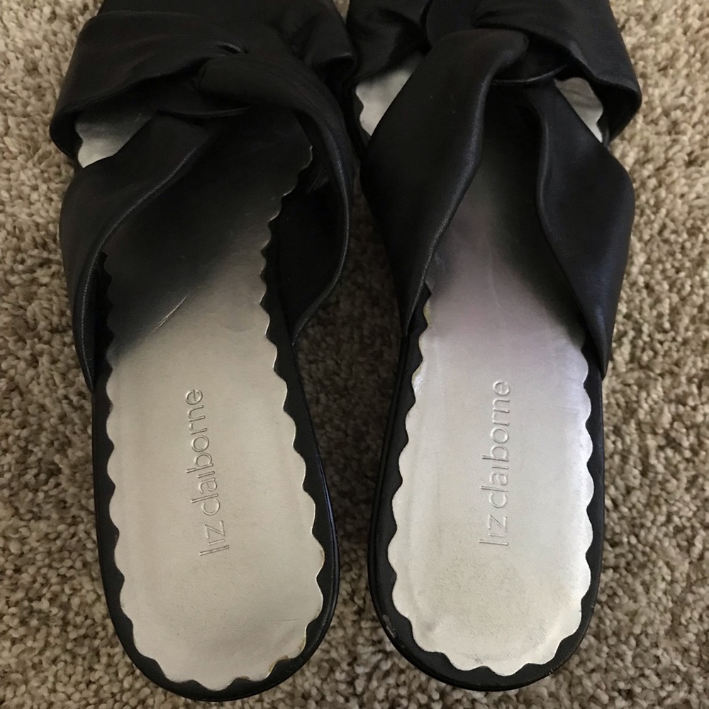 EUC Liz Claiborne Leather Wedge Sandals, Size 9M. - Picture 3 of 8
